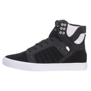 Altas Supra SkyTop Negras Blancas | FQTKI2697