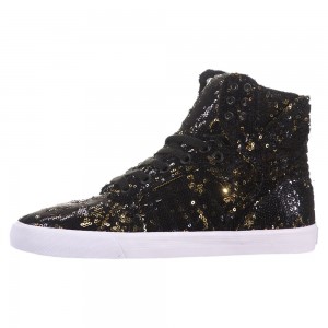 Altas Supra SkyTop Negras Doradas | VPNQB9245