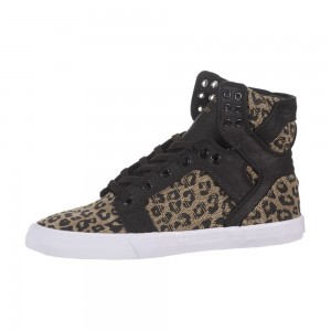 Altas Supra SkyTop Negras Leopardo | AQERP0239