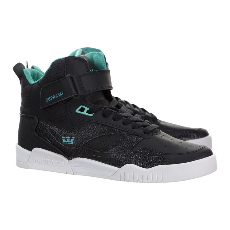 Altas Supra Bleeker Negras Turquesa | GUSCN8934