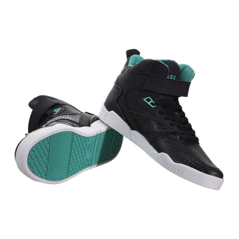 Altas Supra Bleeker Negras Turquesa | GUSCN8934