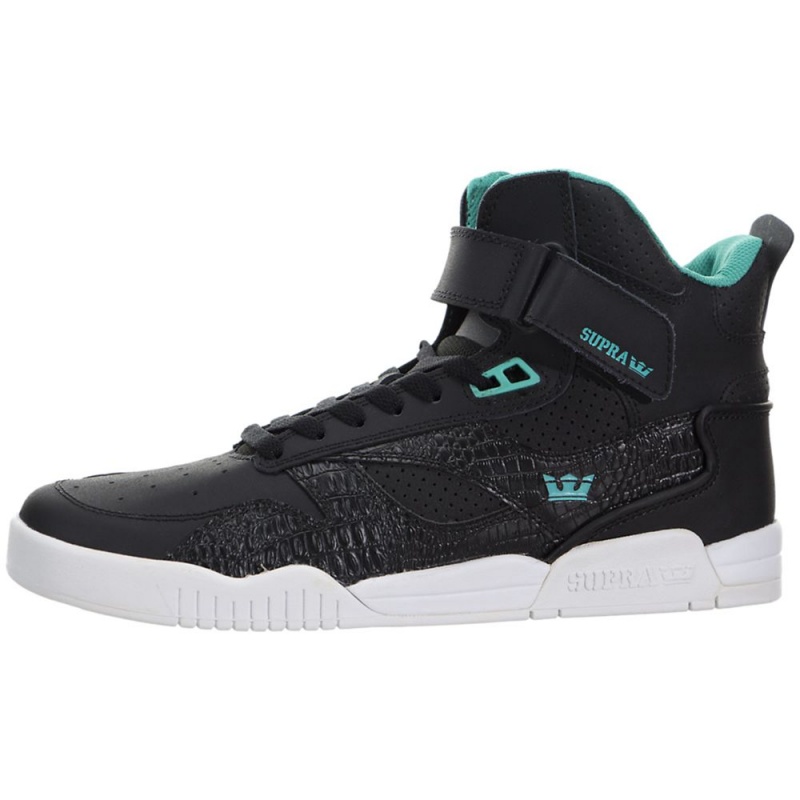 Altas Supra Bleeker Negras Turquesa | NEMOZ2615