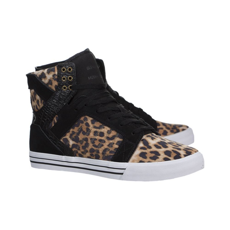 Altas Supra SkyTop Leopardo Negras | LOTRA6310