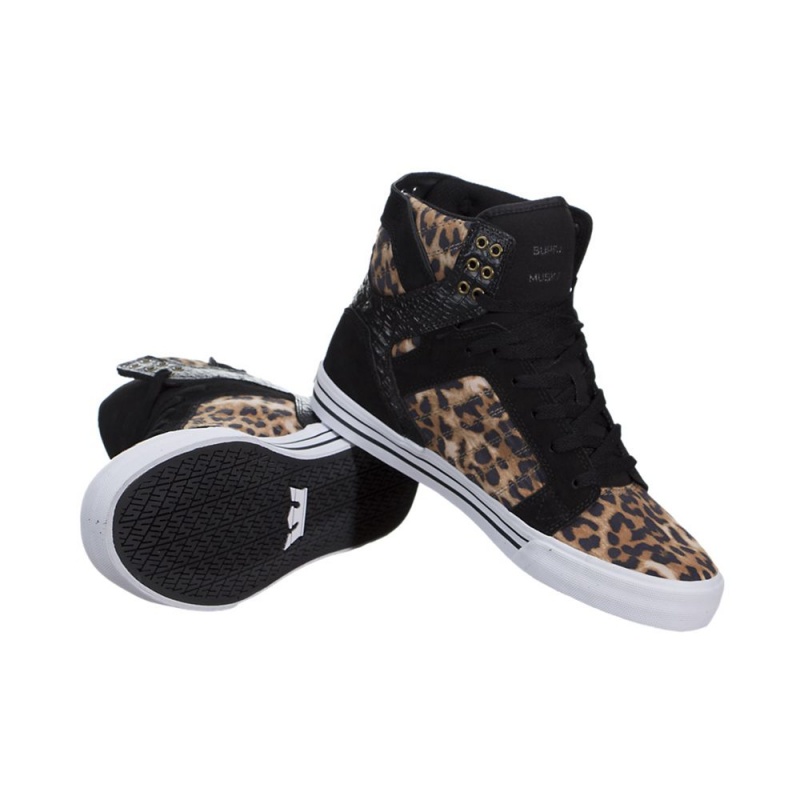 Altas Supra SkyTop Leopardo Negras | LOTRA6310