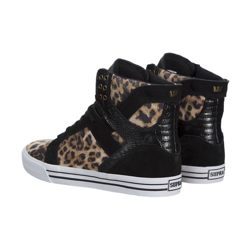 Altas Supra SkyTop Leopardo Negras | LOTRA6310