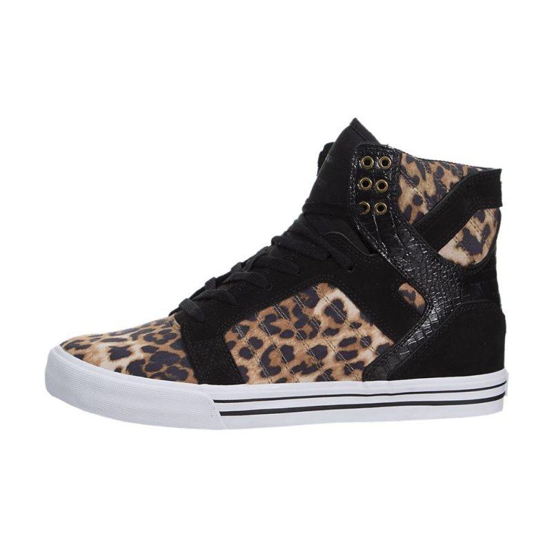 Altas Supra SkyTop Leopardo Negras | LOTRA6310