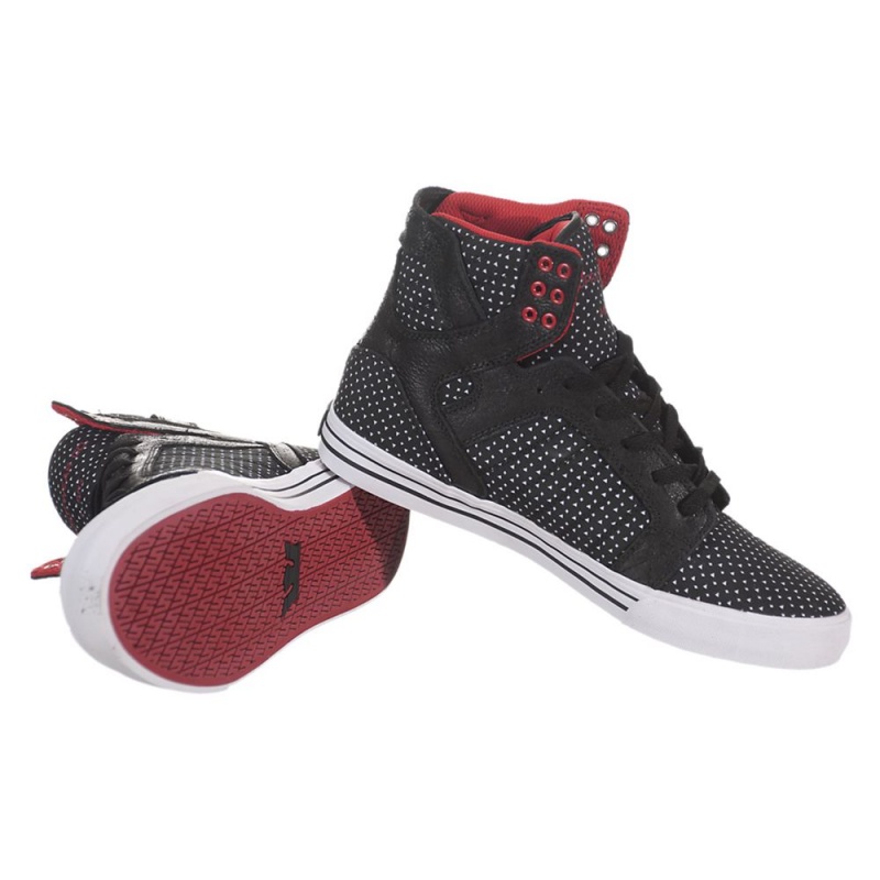 Altas Supra SkyTop Negras Blancas | LPATC1257