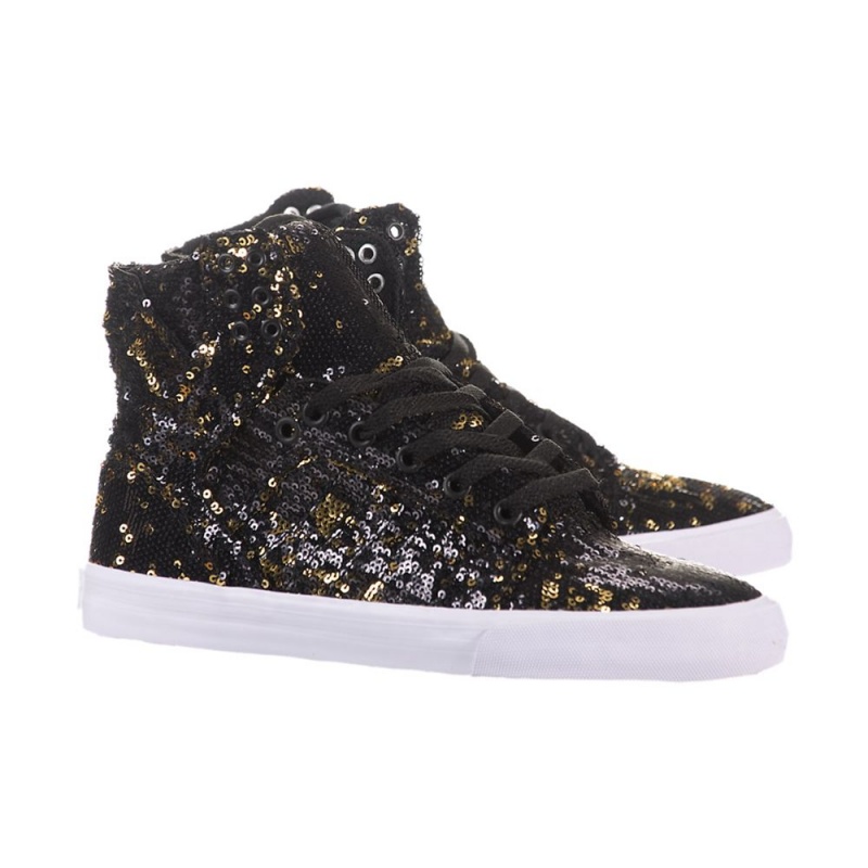 Altas Supra SkyTop Negras Doradas | VPNQB9245