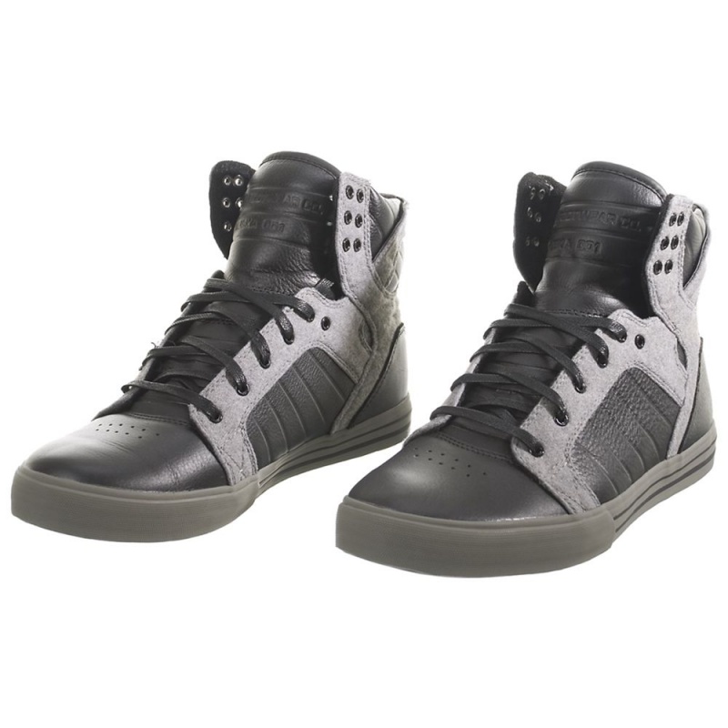 Altas Supra SkyTop Negras Gris | DMSWU4198