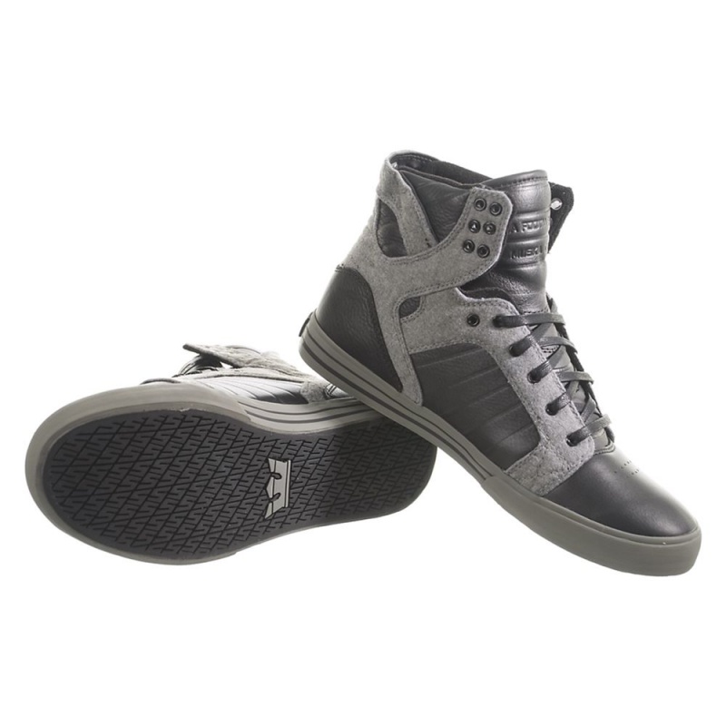 Altas Supra SkyTop Negras Gris | DMSWU4198