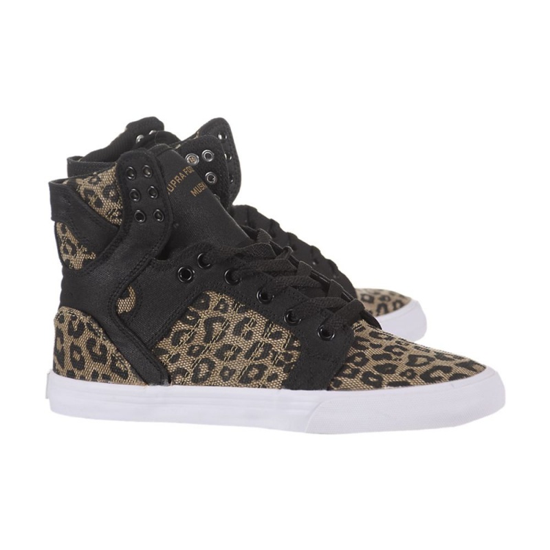 Altas Supra SkyTop Negras Leopardo | AQERP0239