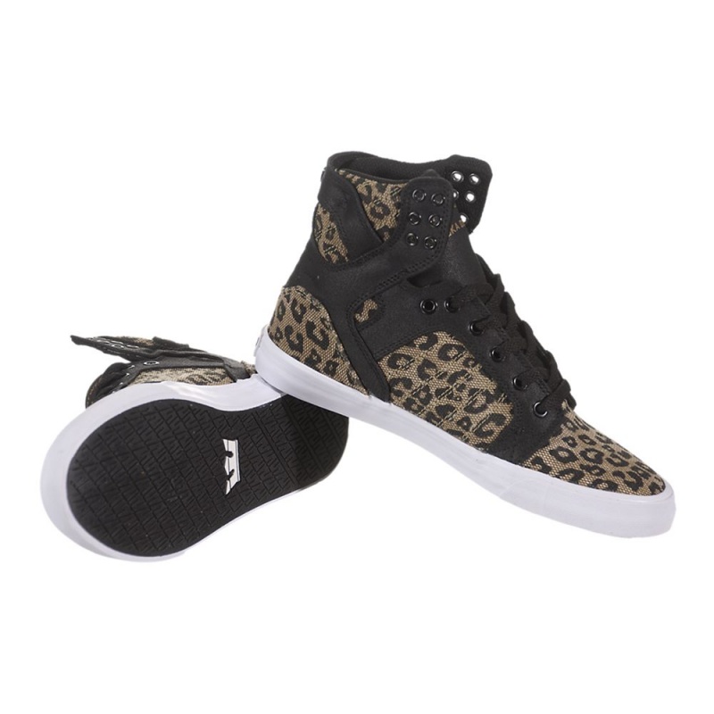 Altas Supra SkyTop Negras Leopardo | AQERP0239