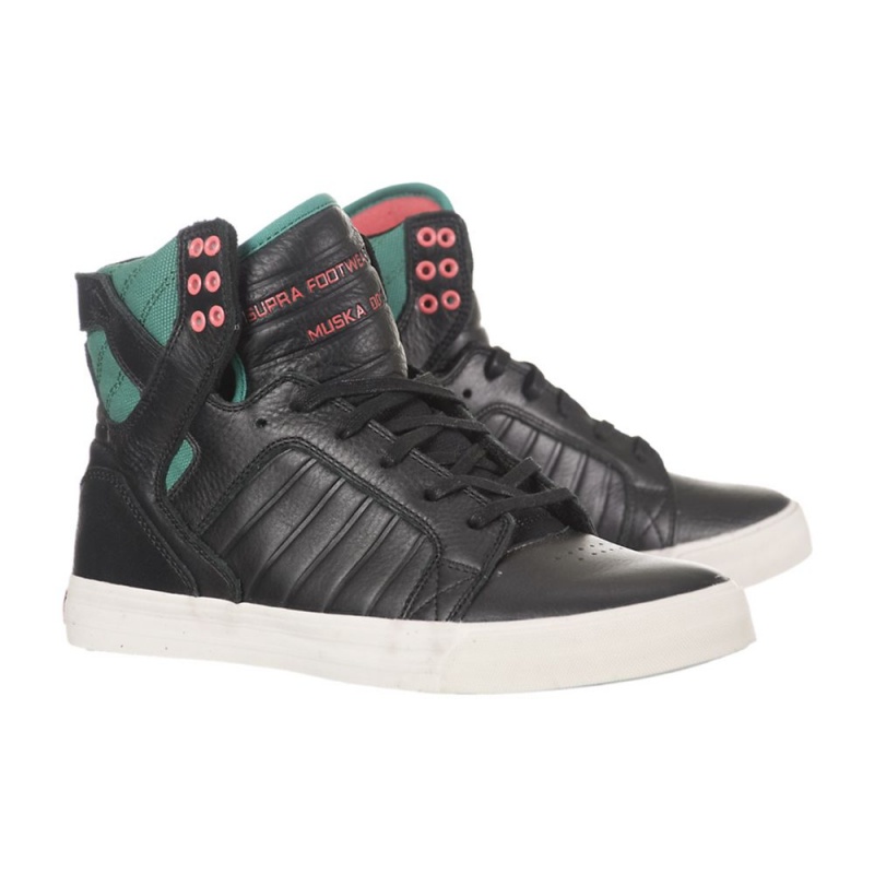 Altas Supra SkyTop Negras Verde | VXDKH6103