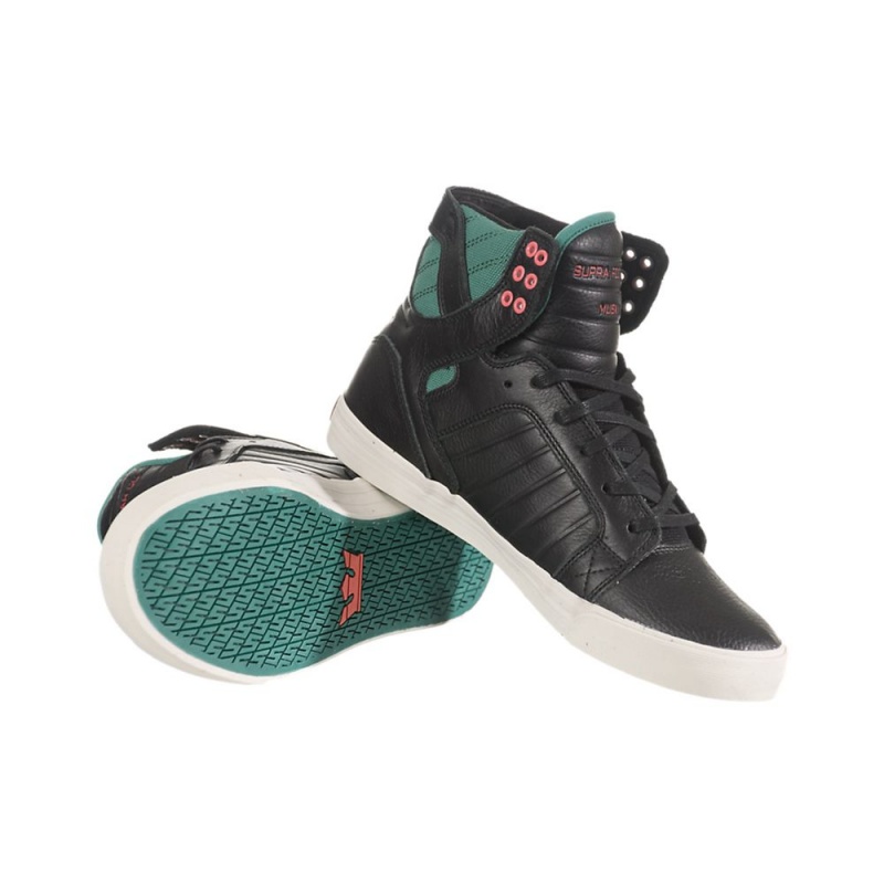 Altas Supra SkyTop Negras Verde | VXDKH6103