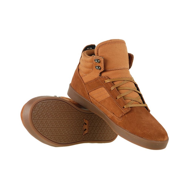 Tenis Skate Supra Bandit Mid Marrones | MSWQK9867