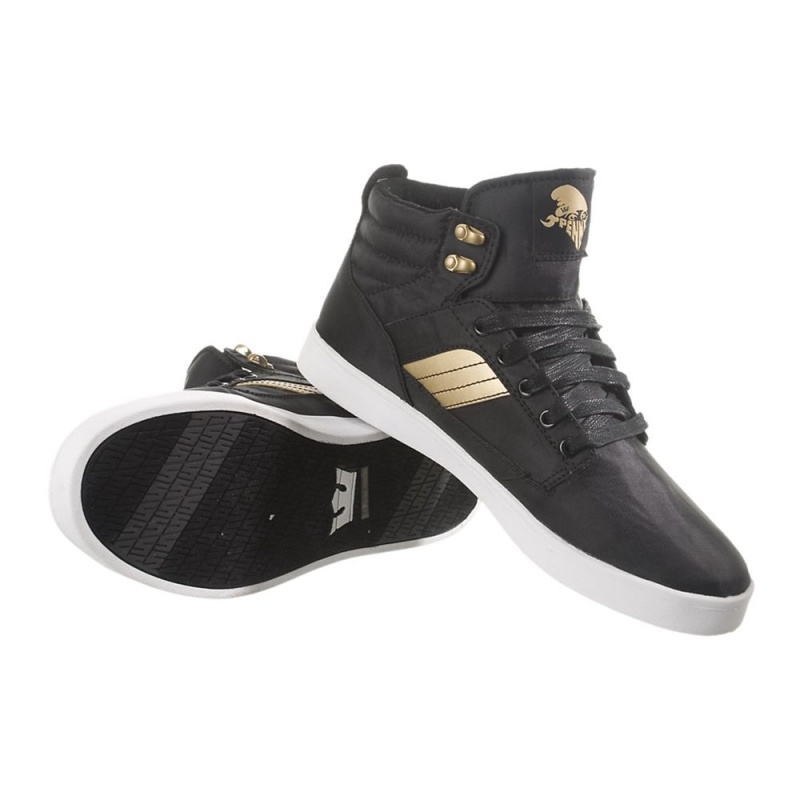 Tenis Skate Supra Bandit Negras Doradas | UQCNI7859