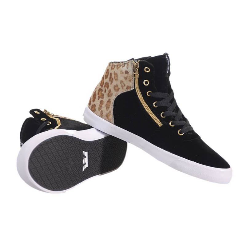 Tenis Skate Supra Cuttler Negras Leopardo | AIPXJ2693