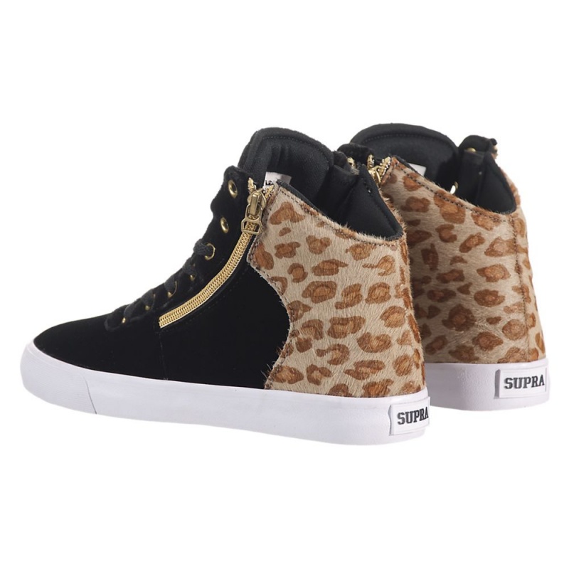 Tenis Skate Supra Cuttler Negras Leopardo | AIPXJ2693