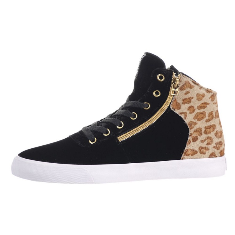 Tenis Skate Supra Cuttler Negras Leopardo | AIPXJ2693