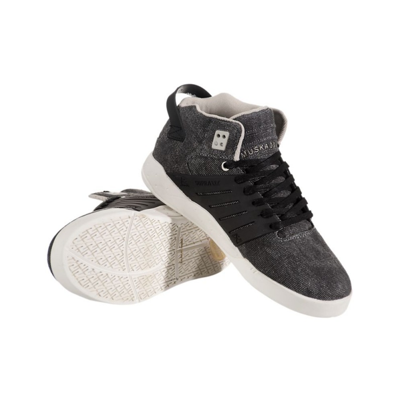 Tenis Skate Supra SkyTop III Gris Negras | SJTZM9407