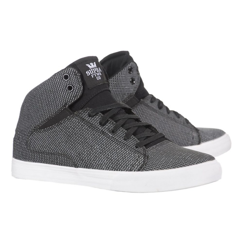 Tenis Skate Supra Society Mid Negras Blancas | OCIDW6813