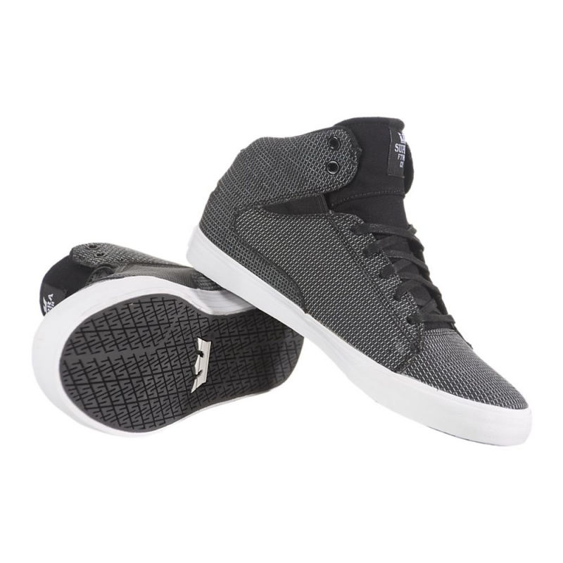 Tenis Skate Supra Society Mid Negras Blancas | OCIDW6813