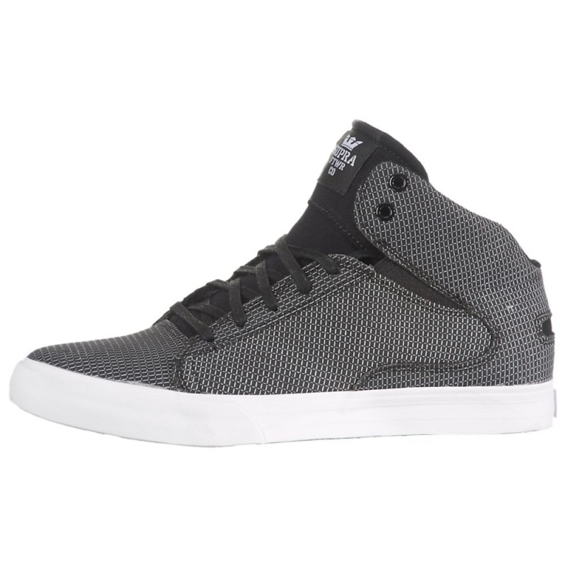 Tenis Skate Supra Society Mid Negras Blancas | OCIDW6813