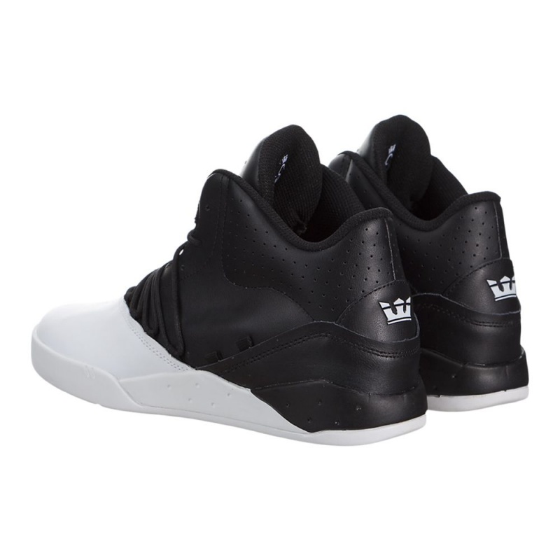 Tenis Supra Estaban Negras Blancas | RETCJ7215